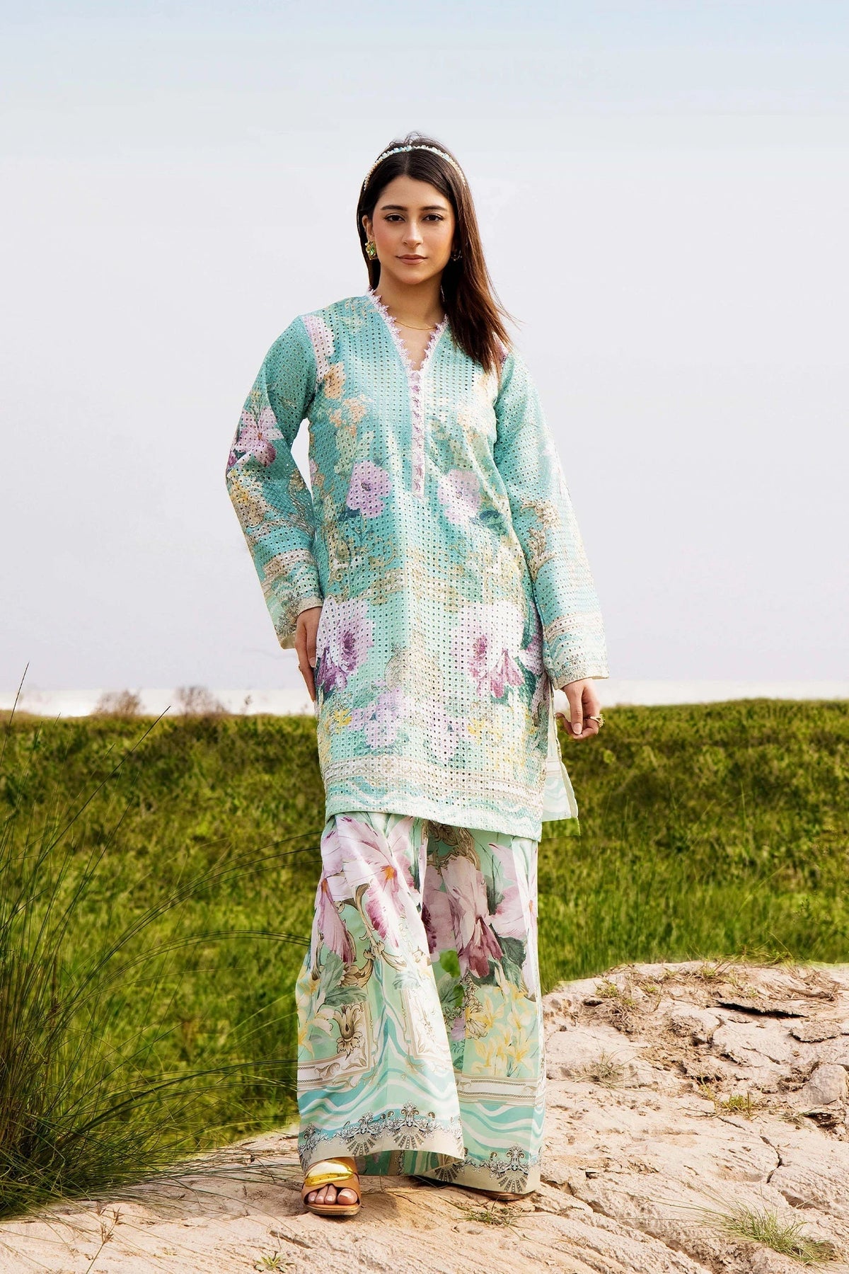 Adans Libas | Embrodiered Co Ord Sets | 4087 by Adans Libas - Designer Dress  - Type : Ladies Clothes - Available at Libayah - 100% Original 