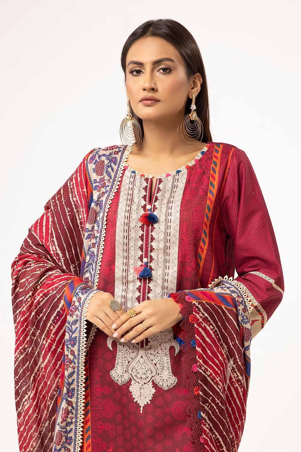 Gul Ahmed | Winter Collection 24 | Cotton Net Dupatta CD-42001 by Gul Ahmed - Designer Dress - Type: Ladies Clothes - Available at Libayah - 100% Original