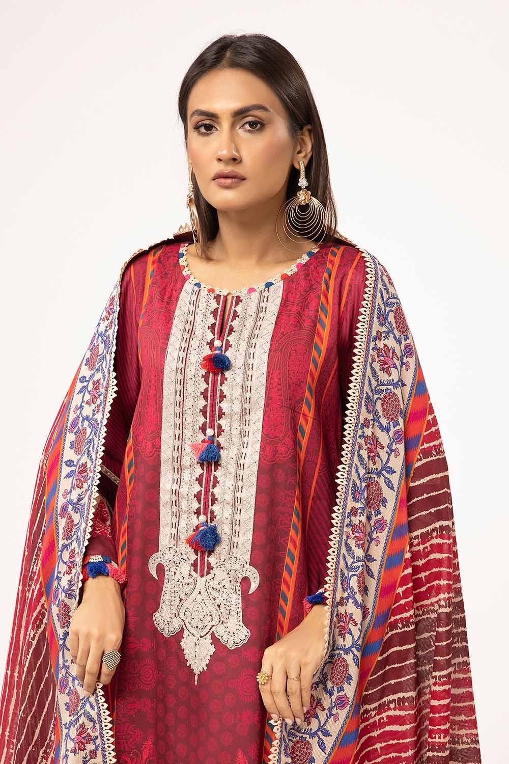 Gul Ahmed | Winter Collection 24 | Cotton Net Dupatta CD-42001 by Gul Ahmed - Designer Dress - Type: Ladies Clothes - Available at Libayah - 100% Original