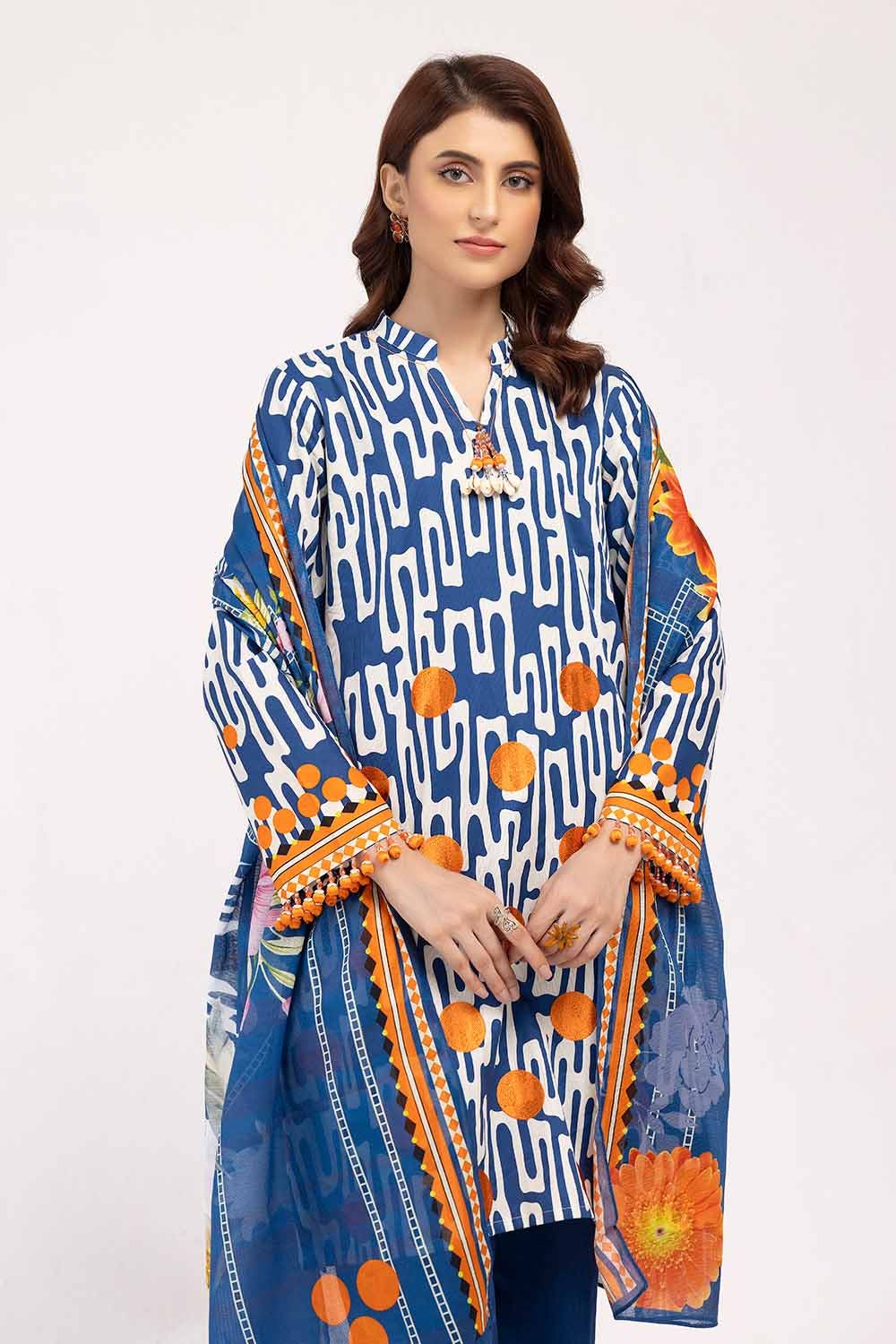 Gul Ahmed | Winter Collection 24 | Cotton Net Dupatta CD-42003 by Gul Ahmed - Designer Dress - Type: Ladies Clothes - Available at Libayah - 100% Original