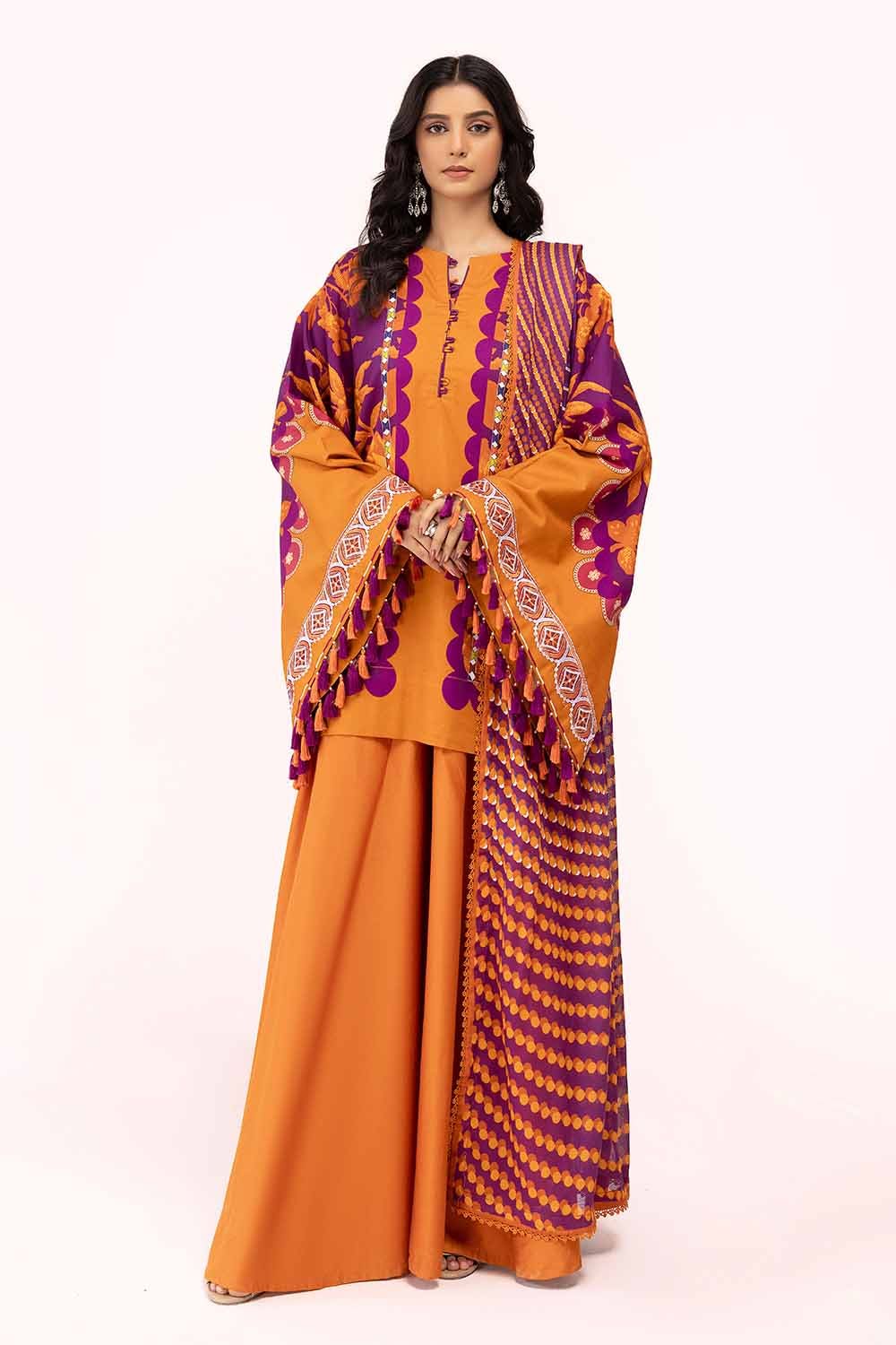Gul Ahmed | Winter Collection 24 | Cotton Net Dupatta CD-42008 by Gul Ahmed - Designer Dress - Type: Ladies Clothes - Available at Libayah - 100% Original