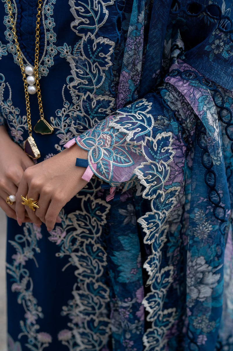 Aabyaan | Saagar Luxury Lawn 25 | AZURA (AS-03) by Aabyaan - Designer Dress - Type: Ladies Clothes - Available at Libayah - 100% Original