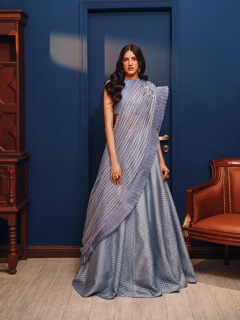 Amroz Atelier | Reveur Formals | Celestial Blue by Libayah - Designer Dress - Type: Formal - Available at Libayah - 100% Original