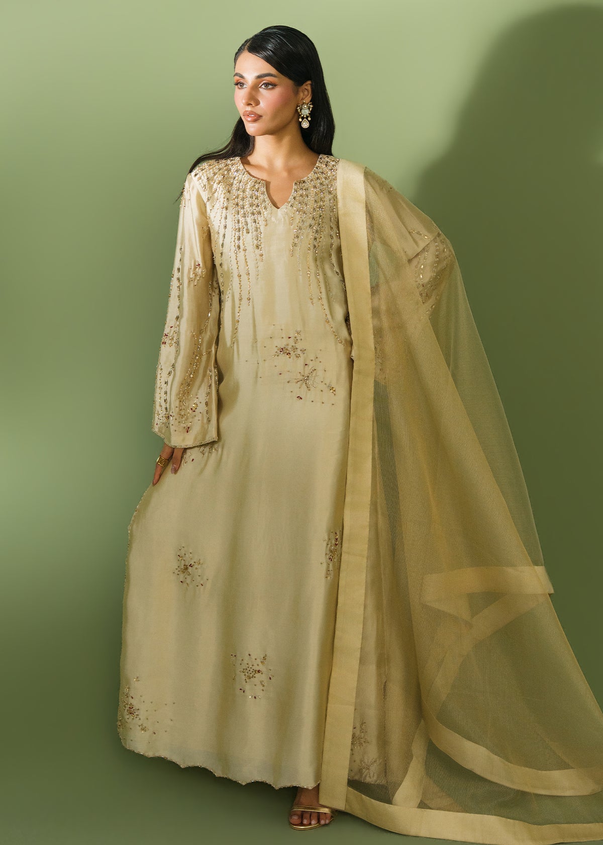 Jeem | Celestial Luxe Formals | CELESTIAL GOLD by Jeem - Designer Dress  - Type : Ladies Clothes - Available at Libayah - 100% Original 