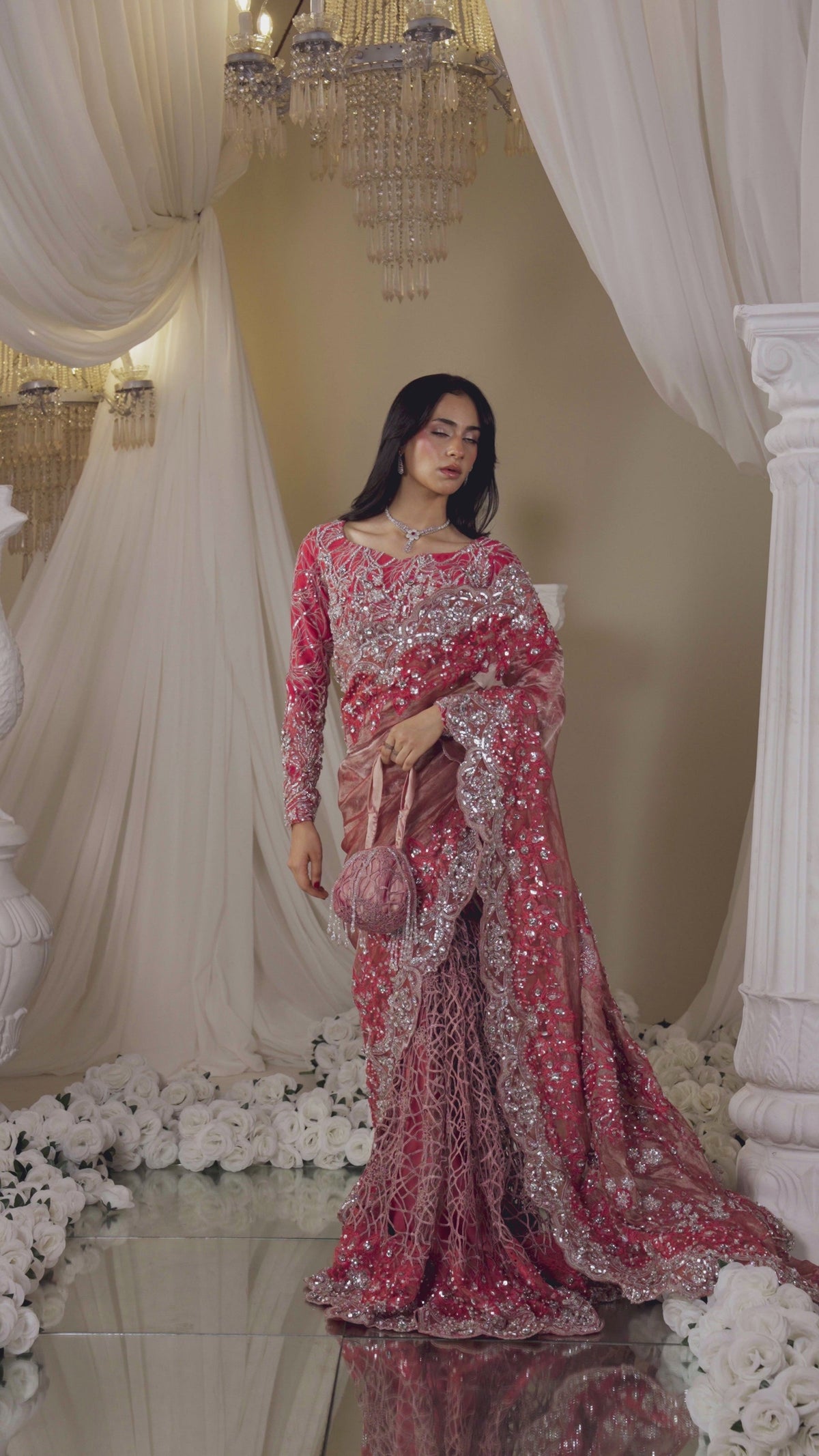 Musferah Saad | Casa Blance |Coral Majesty by Musferah Saad - Designer Dress  - Type : Ladies Clothes - Available at Libayah - 100% Original 