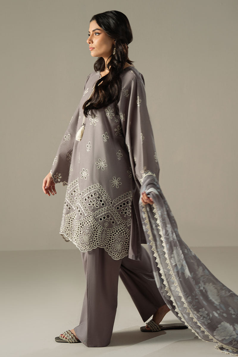 Cross Stitch | Chikankari Lawn 25 | WHISPER ASH by Cross Stitch - Designer Dress - Type: Ladies Clothes - Available at Libayah - 100% Original