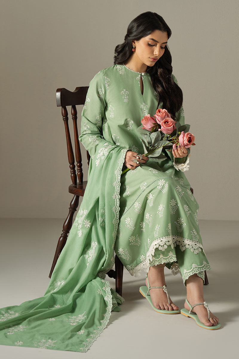 Cross Stitch | Chikankari Lawn 25 | SAGE GARDEN by Cross Stitch - Designer Dress - Type: Ladies Clothes - Available at Libayah - 100% Original