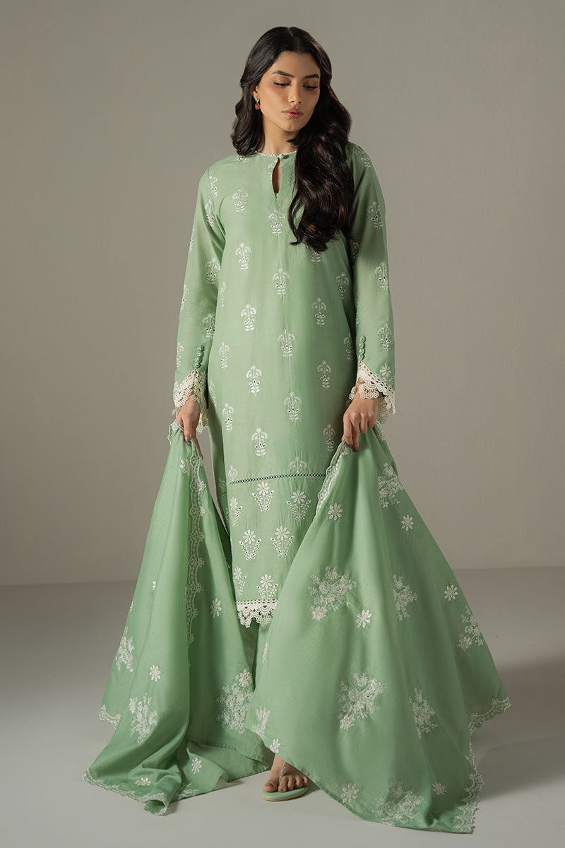 Cross Stitch | Chikankari Lawn 25 | SAGE GARDEN by Cross Stitch - Designer Dress - Type: Ladies Clothes - Available at Libayah - 100% Original