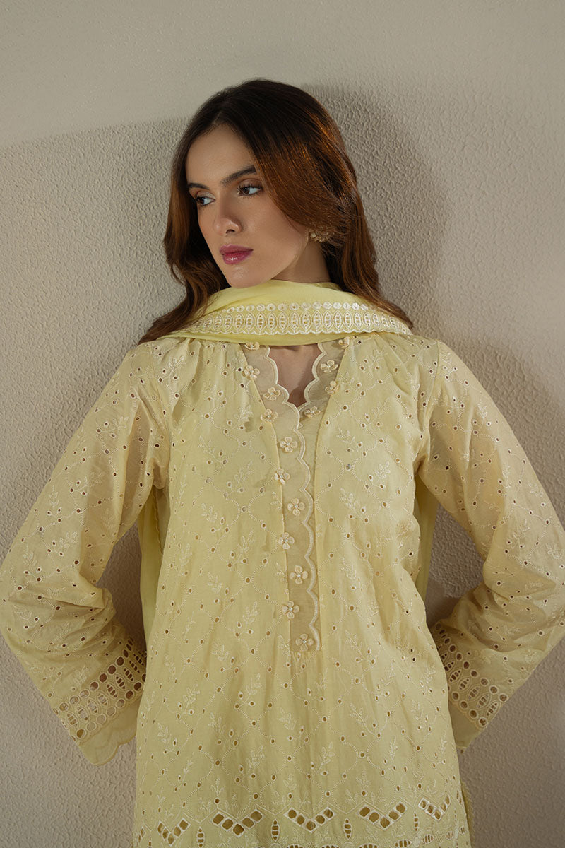 Cross Stitch | Chikankari Lawn 25 | LEMON ZEST by Cross Stitch - Designer Dress - Type: Ladies Clothes - Available at Libayah - 100% Original