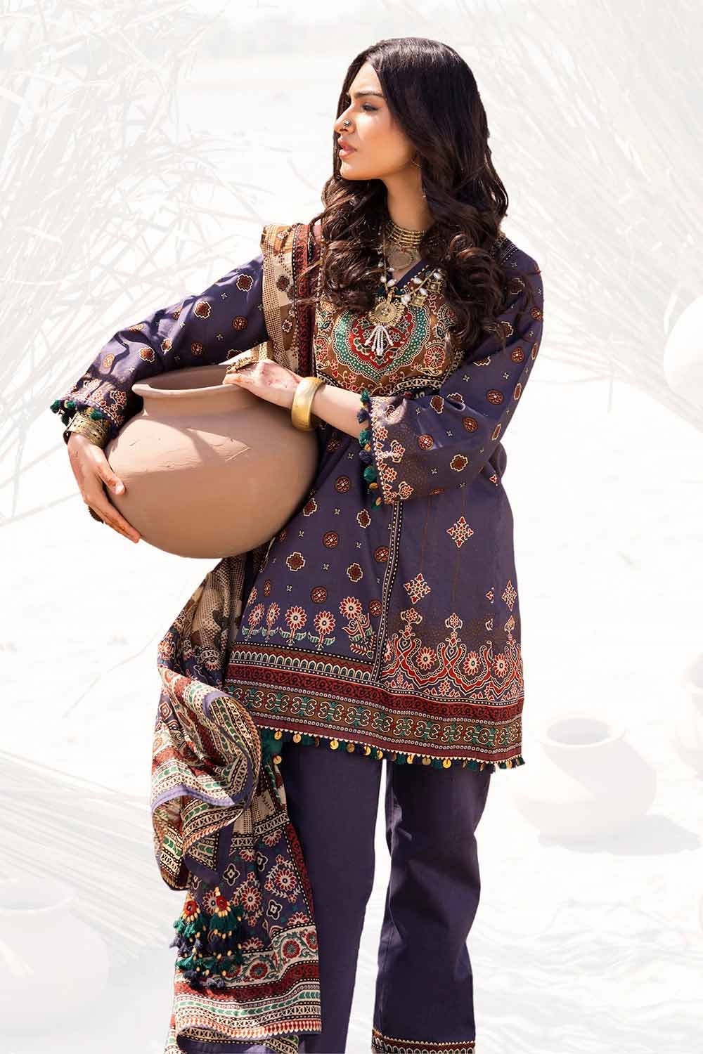 Gul Ahmed | Ajrak Kahani | CL-42118 by Gul Ahmed - Designer Dress - Type: Ladies Clothes - Available at Libayah - 100% Original