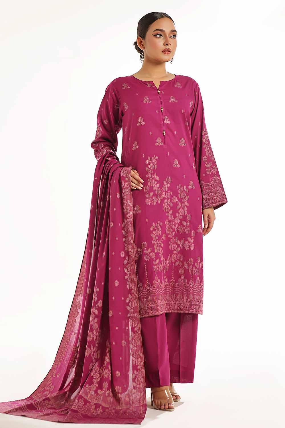 Gul Ahmed | Special Jacquard Collection | CLF-42021 D by Gul Ahmed - Designer Dress - Type: Ladies Clothes - Available at Libayah - 100% Original