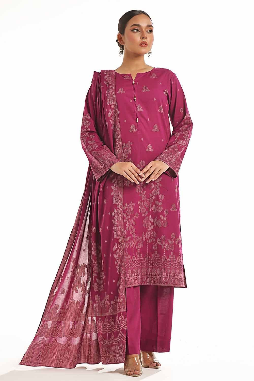 Gul Ahmed | Special Jacquard Collection | CLF-42021 D by Gul Ahmed - Designer Dress - Type: Ladies Clothes - Available at Libayah - 100% Original