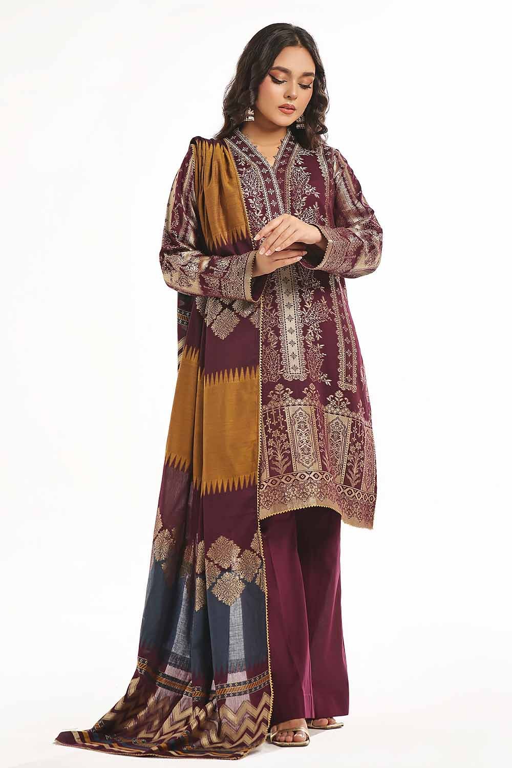 Gul Ahmed | Special Jacquard Collection | CLF-42022 A by Gul Ahmed - Designer Dress - Type: Ladies Clothes - Available at Libayah - 100% Original