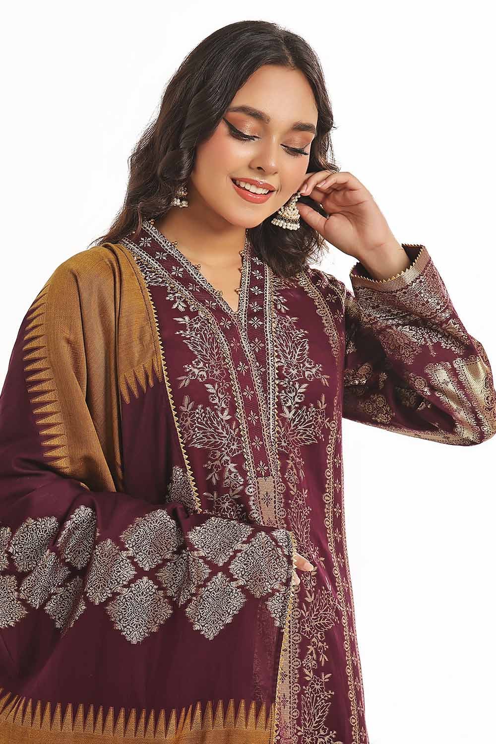 Gul Ahmed | Special Jacquard Collection | CLF-42022 A by Gul Ahmed - Designer Dress - Type: Ladies Clothes - Available at Libayah - 100% Original