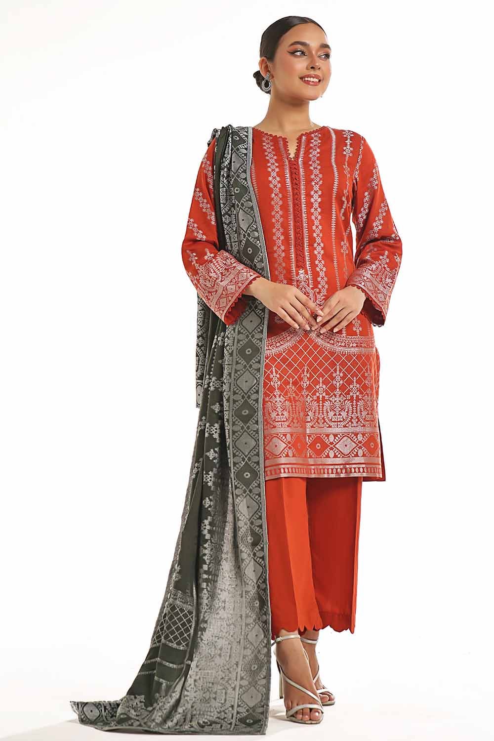 Gul Ahmed | Special Jacquard Collection | CLF-42023 A by Gul Ahmed - Designer Dress - Type: Ladies Clothes - Available at Libayah - 100% Original