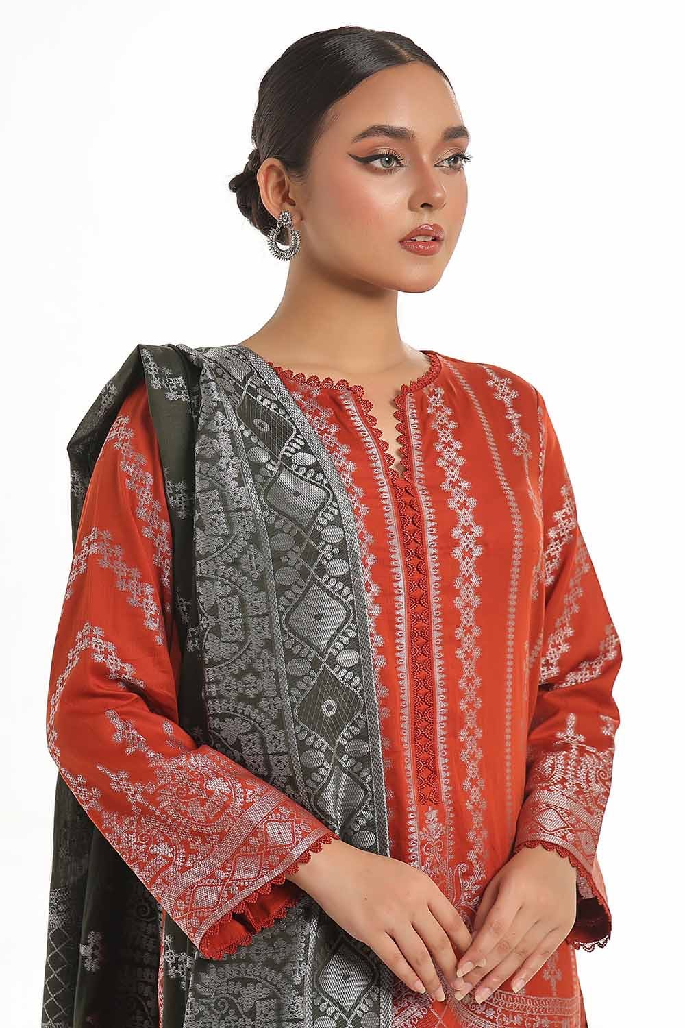 Gul Ahmed | Special Jacquard Collection | CLF-42023 A by Gul Ahmed - Designer Dress - Type: Ladies Clothes - Available at Libayah - 100% Original