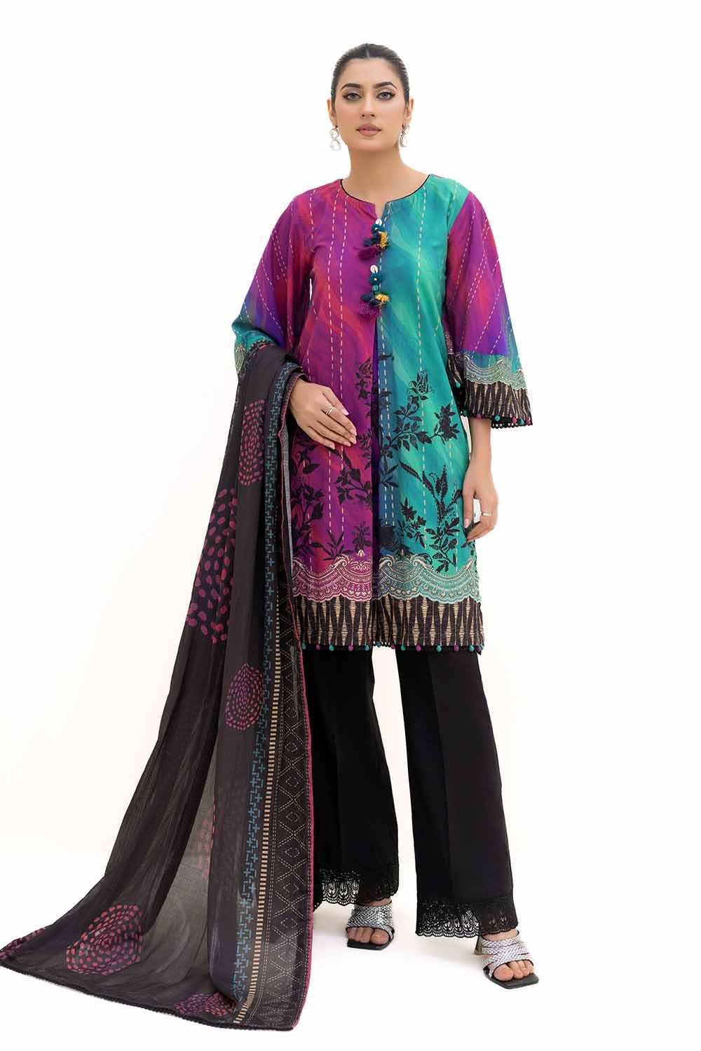 Gul Ahmed | Winter Collection 24 | Cotton Net Dupatta CN-42003 by Gul Ahmed - Designer Dress - Type: Ladies Clothes - Available at Libayah - 100% Original