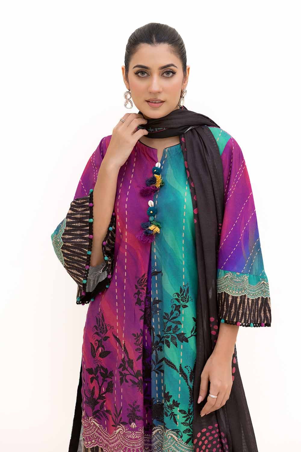Gul Ahmed | Winter Collection 24 | Cotton Net Dupatta CN-42003 by Gul Ahmed - Designer Dress - Type: Ladies Clothes - Available at Libayah - 100% Original
