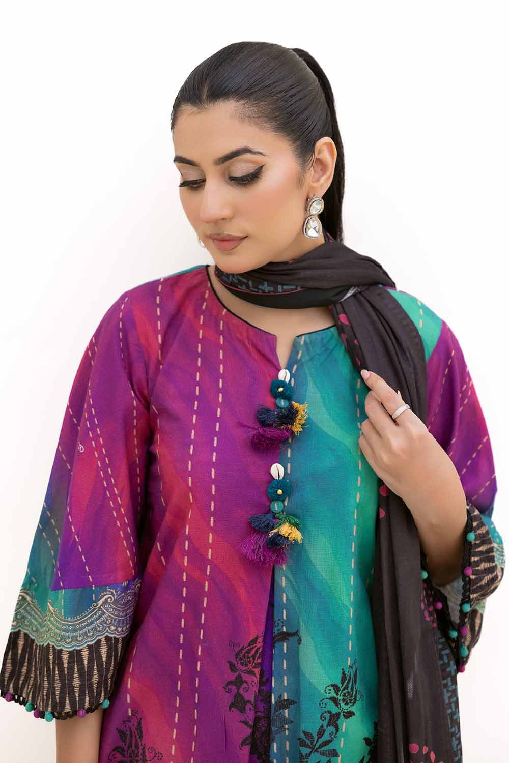 Gul Ahmed | Winter Collection 24 | Cotton Net Dupatta CN-42003 by Gul Ahmed - Designer Dress - Type: Ladies Clothes - Available at Libayah - 100% Original