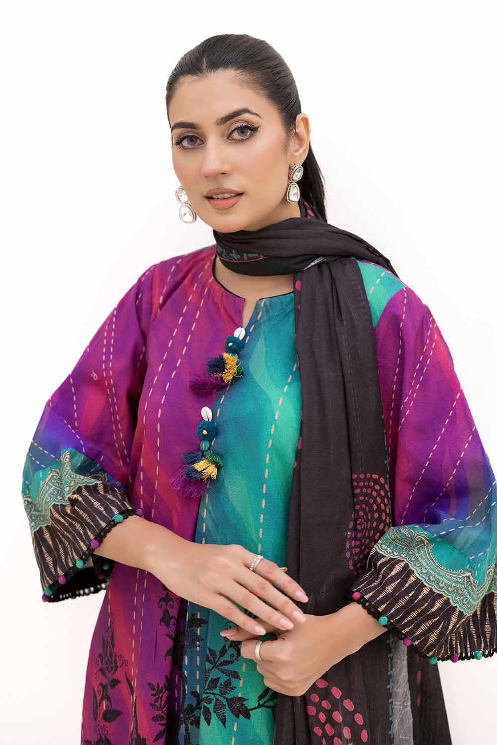 Gul Ahmed | Winter Collection 24 | Cotton Net Dupatta CN-42003 by Gul Ahmed - Designer Dress - Type: Ladies Clothes - Available at Libayah - 100% Original