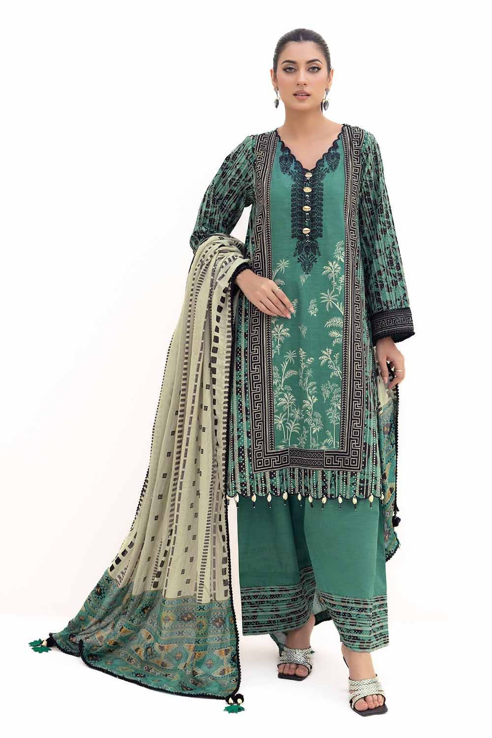 Gul Ahmed | Winter Collection 24 | Cotton Net Dupatta CN-42004 by Gul Ahmed - Designer Dress - Type: Ladies Clothes - Available at Libayah - 100% Original