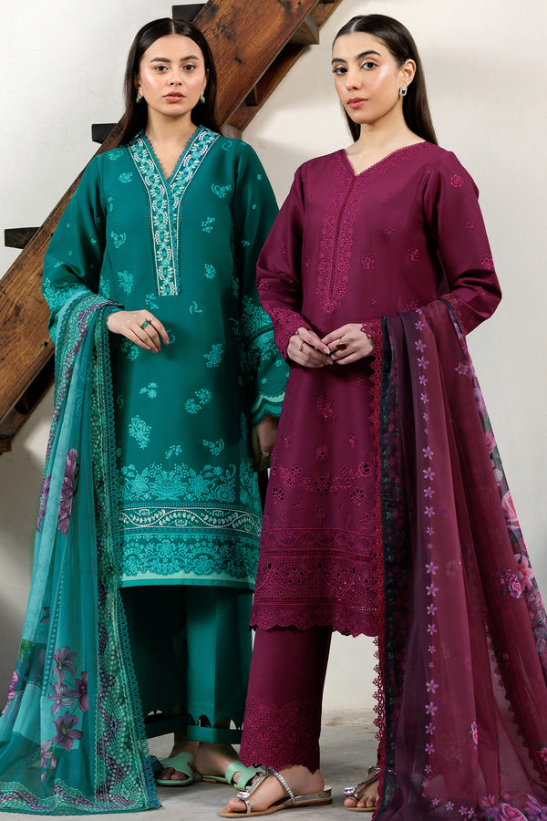 Farasha | Summer Weaves Embroidered Lawn | Garnet Passion by Farasha - Designer Dress - Type: Ladies Clothes - Available at Libayah - 100% Original