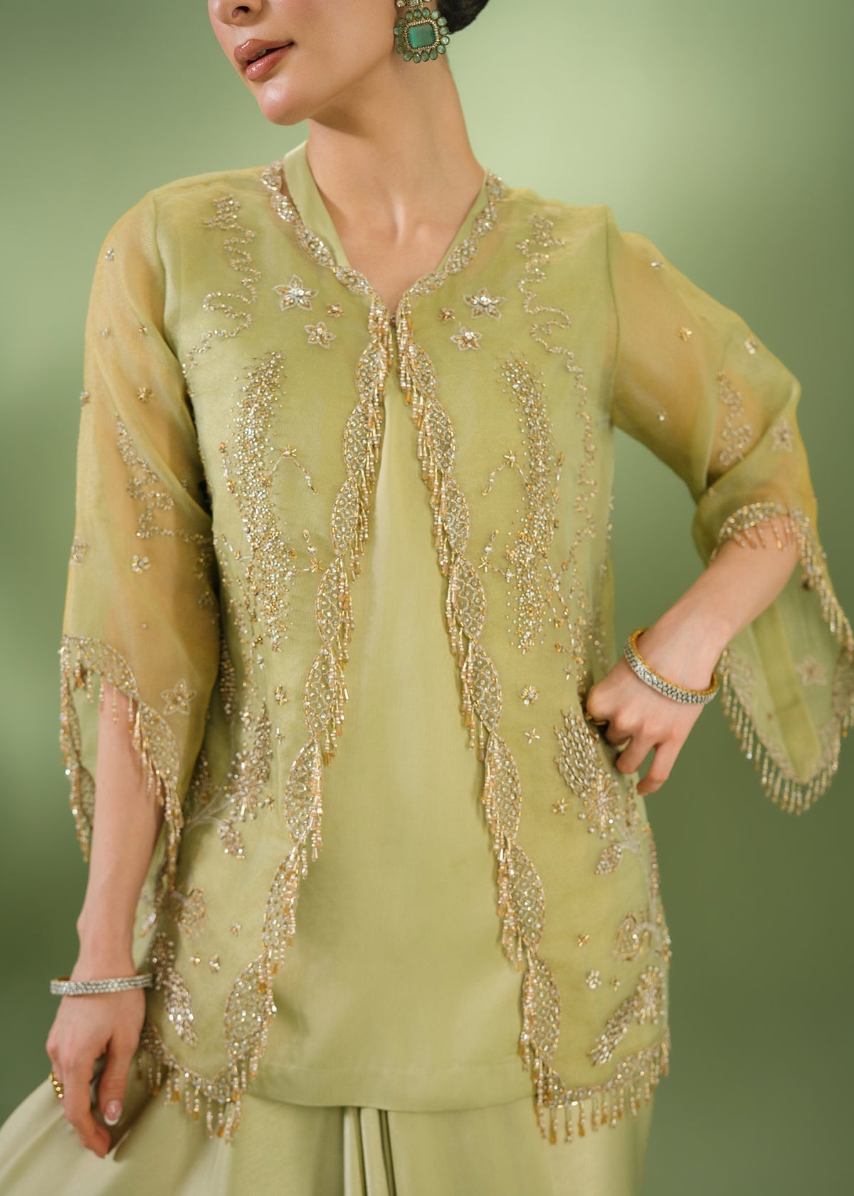 Jeem | Celestial Luxe Formals |CORAL LEAF by Jeem - Designer Dress  - Type : Ladies Clothes - Available at Libayah - 100% Original 