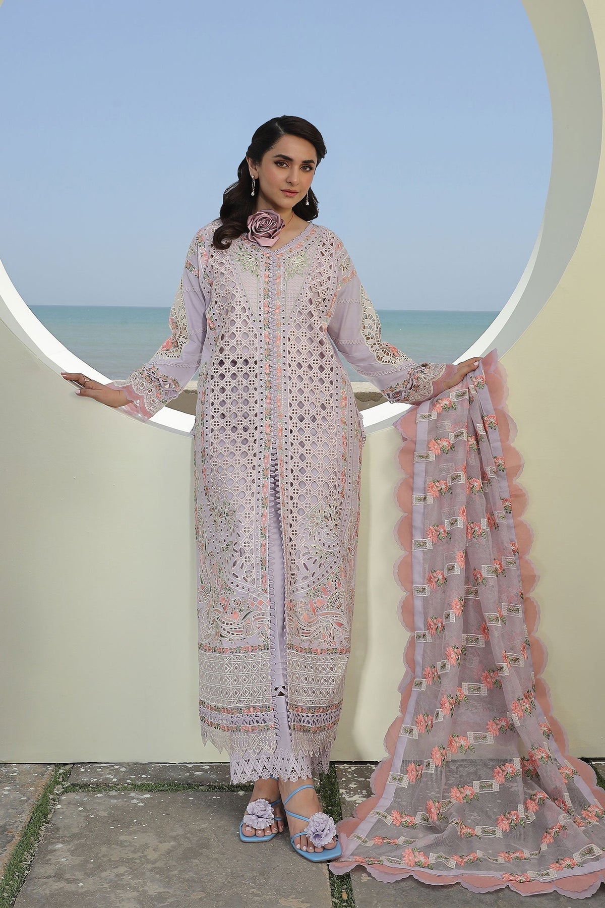 Maryam Hussain | Luxury Lawn 24 | FEROZ by Maryam Hussain - Designer Dress - Type: Ladies Clothes - Available at Libayah - 100% Original