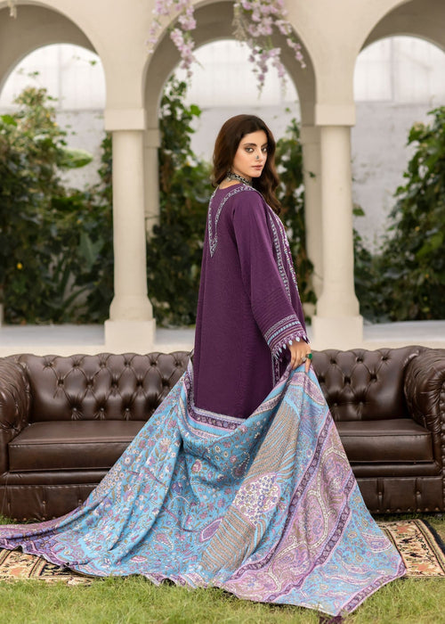 Meem | Winter Collection | PURPLE (KHADDAR) by Meem - Designer Dress - Type: Ladies Clothes - Available at Libayah - 100% Original