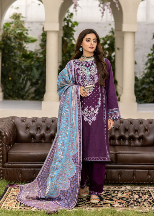 Meem | Winter Collection | PURPLE (KHADDAR) by Meem - Designer Dress - Type: Ladies Clothes - Available at Libayah - 100% Original