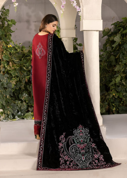 Meem | Winter Collection | MAROON (LINEN) by Meem - Designer Dress - Type: Ladies Clothes - Available at Libayah - 100% Original