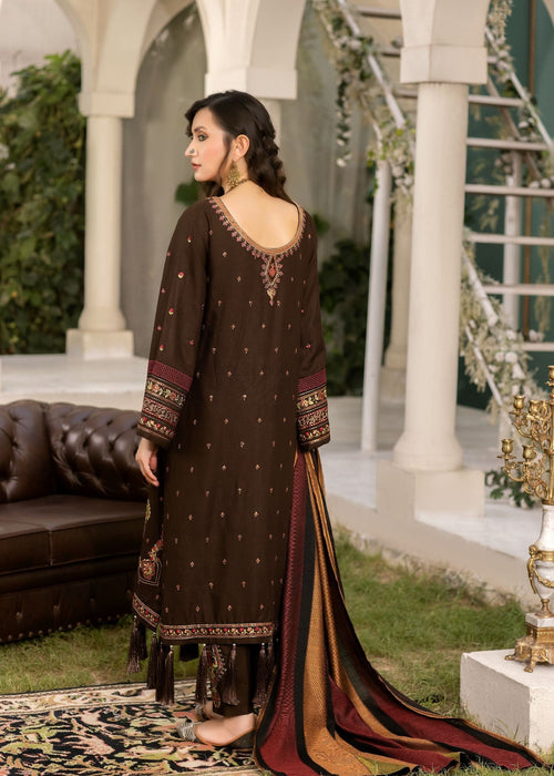 Meem | Winter Collection | BROWN (LINEN) by Meem - Designer Dress - Type: Ladies Clothes - Available at Libayah - 100% Original