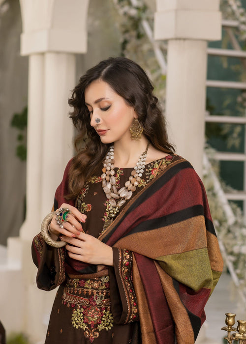 Meem | Winter Collection | BROWN (LINEN) by Meem - Designer Dress - Type: Ladies Clothes - Available at Libayah - 100% Original