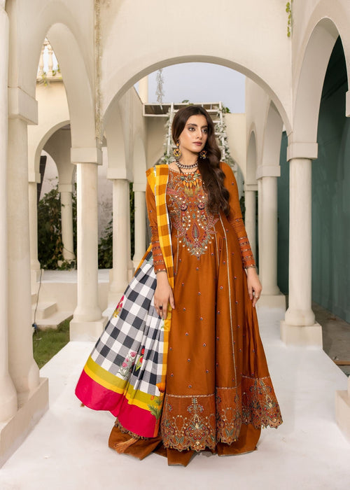 Meem | Winter Collection | RUST (LINEN) by Meem - Designer Dress - Type: Ladies Clothes - Available at Libayah - 100% Original