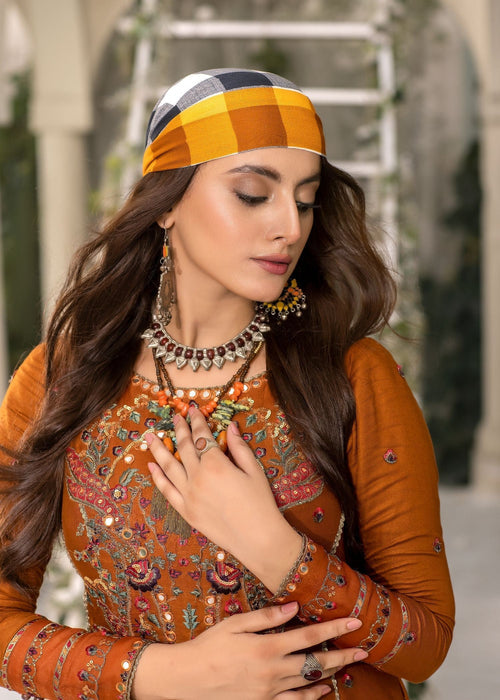Meem | Winter Collection | RUST (LINEN) by Meem - Designer Dress - Type: Ladies Clothes - Available at Libayah - 100% Original