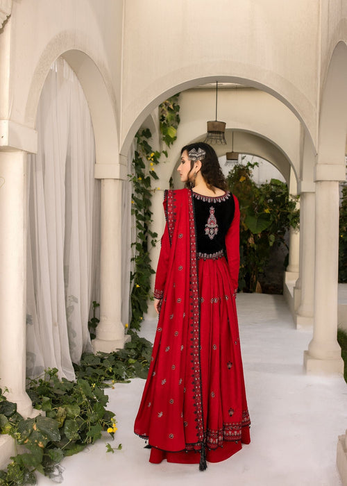 Meem | Winter Collection | RED (KARANDI) by Meem - Designer Dress - Type: Ladies Clothes - Available at Libayah - 100% Original