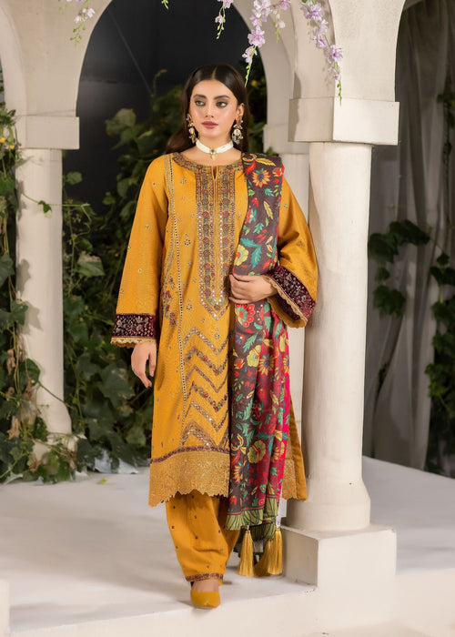 Meem | Winter Collection | MUSTARD (KHADDAR) by Meem - Designer Dress - Type: Ladies Clothes - Available at Libayah - 100% Original