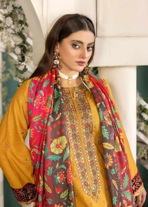 Meem | Winter Collection | MUSTARD (KHADDAR) by Meem - Designer Dress - Type: Ladies Clothes - Available at Libayah - 100% Original