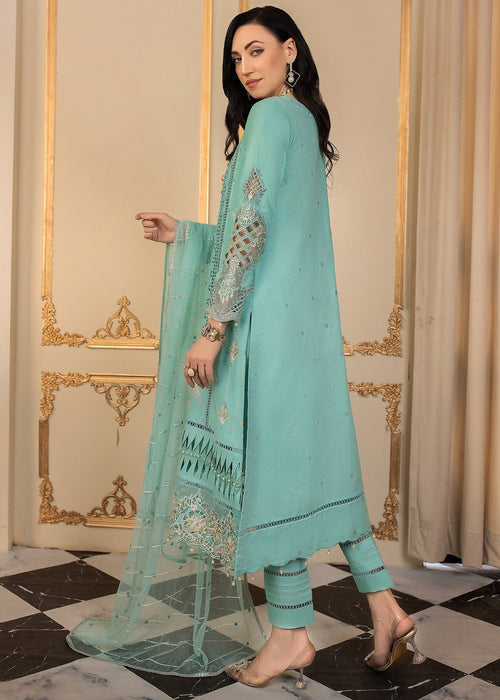 Meem | Anaya 25 | PITCH CYAN by Meem - Designer Dress - Type: Ladies Clothes - Available at Libayah - 100% Original
