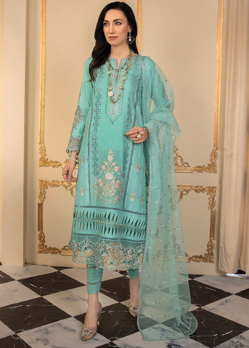 Meem | Anaya 25 | PITCH CYAN by Meem - Designer Dress - Type: Ladies Clothes - Available at Libayah - 100% Original