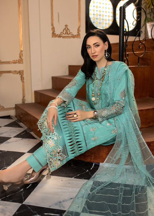 Meem | Anaya 25 | PITCH CYAN by Meem - Designer Dress - Type: Ladies Clothes - Available at Libayah - 100% Original