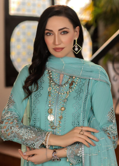 Meem | Anaya 25 | PITCH CYAN by Meem - Designer Dress - Type: Ladies Clothes - Available at Libayah - 100% Original