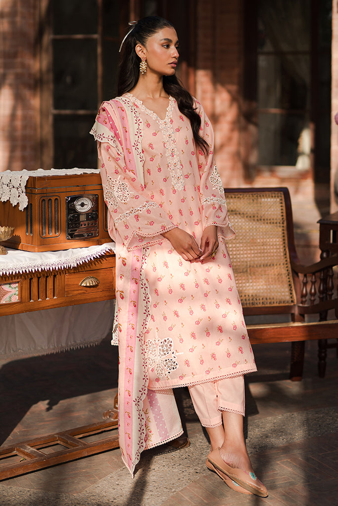 Cross Stitch | Eid Lawn 24 | PEACH GLAM by Cross Stitch - Designer Dress - Type: Ladies Clothes - Available at Libayah - 100% Original