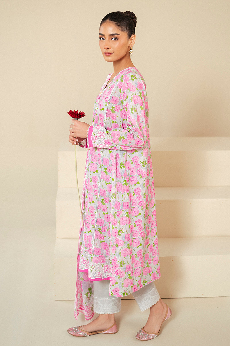 Cross Stitch | Daily Lawn 24 | FLORAL WIND-3 PIECE LAWN SUIT by Cross Stitch - Designer Dress - Type: Ladies Clothes - Available at Libayah - 100% Original