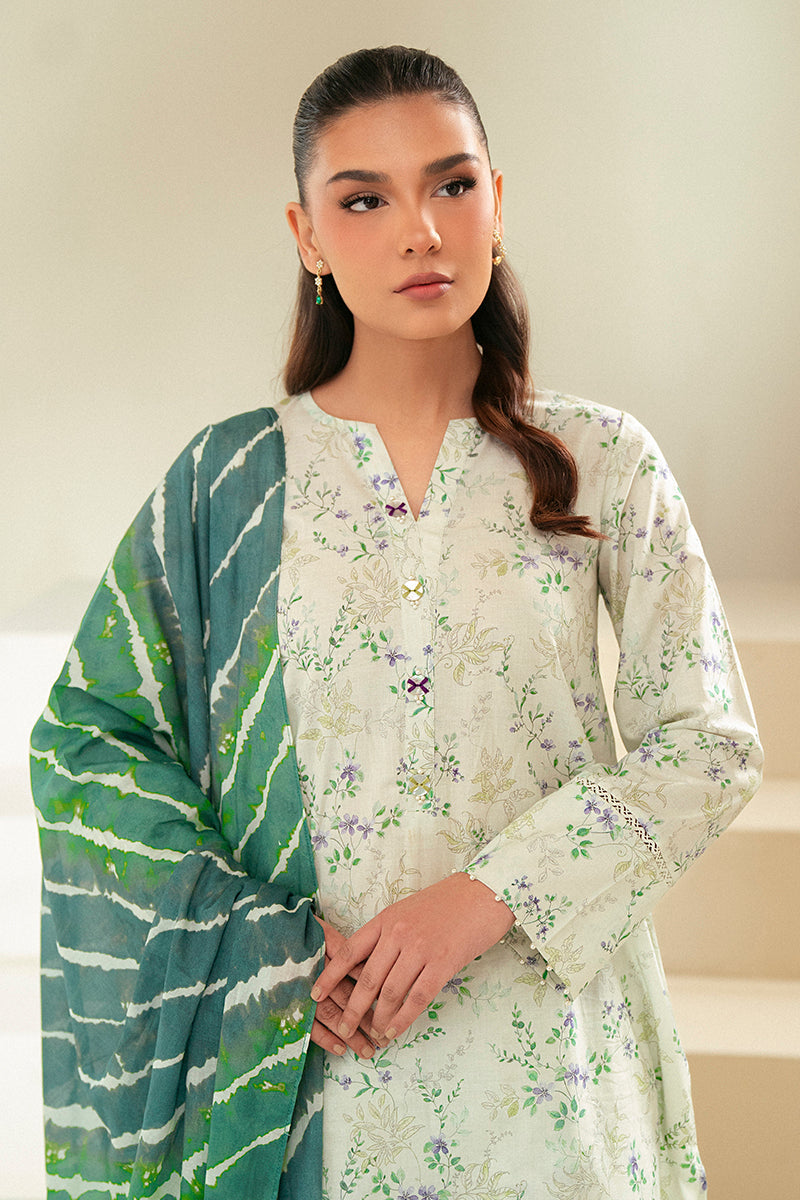 Cross Stitch | Daily Lawn 24 | LAUREL MINT-3 PIECE LAWN SUIT by Cross Stitch - Designer Dress - Type: Ladies Clothes - Available at Libayah - 100% Original