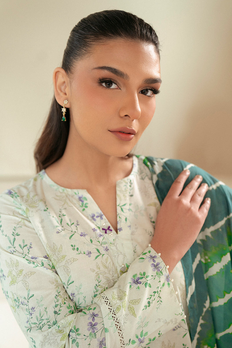 Cross Stitch | Daily Lawn 24 | LAUREL MINT-3 PIECE LAWN SUIT by Cross Stitch - Designer Dress - Type: Ladies Clothes - Available at Libayah - 100% Original