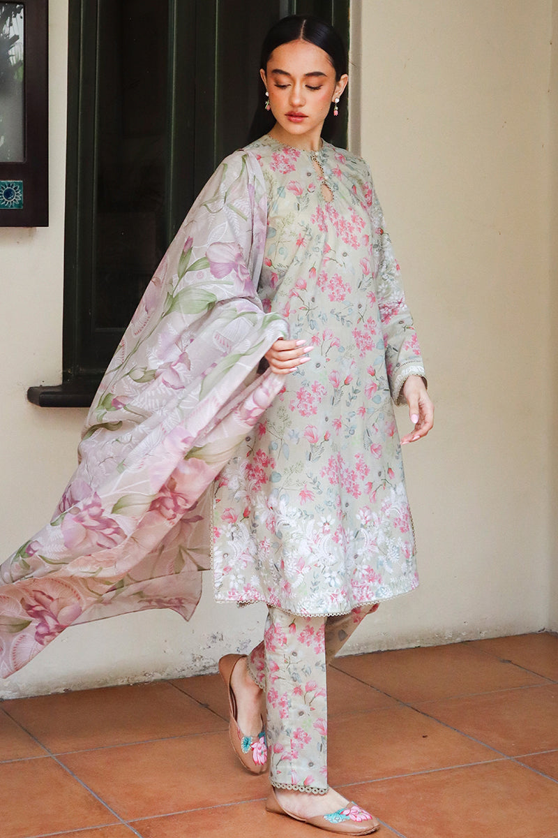 Cross Stitch | Printed Lawn | OLIVE AURA by Cross Stitch - Designer Dress - Type: Ladies Clothes - Available at Libayah - 100% Original