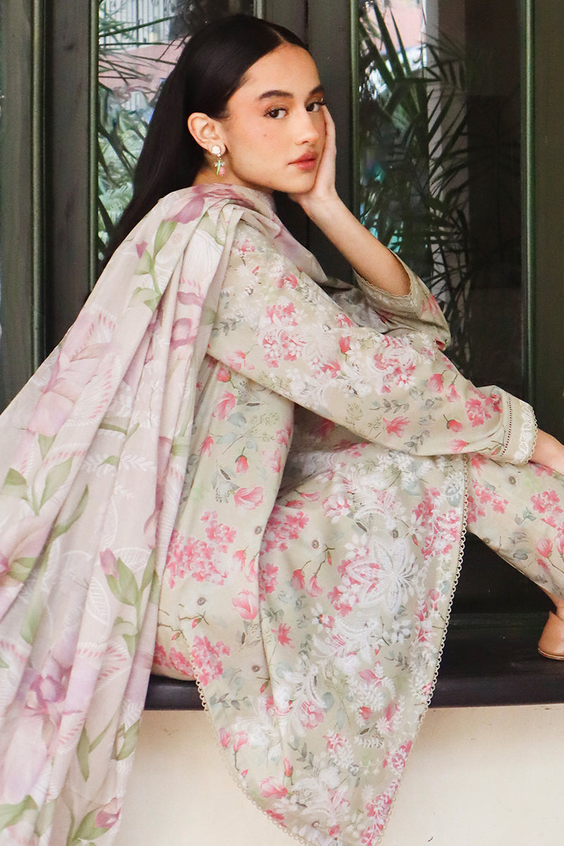 Cross Stitch | Printed Lawn | OLIVE AURA by Cross Stitch - Designer Dress - Type: Ladies Clothes - Available at Libayah - 100% Original