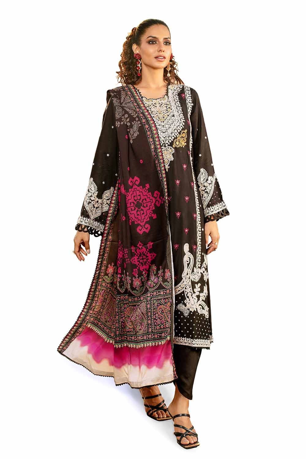 Gul Ahmed | Winter Collection 24 | Cotail Suit with Printed Twill Cotton Linen Dupatta CV-32010 by Gul Ahmed - Designer Dress - Type: Ladies Clothes - Available at Libayah - 100% Original