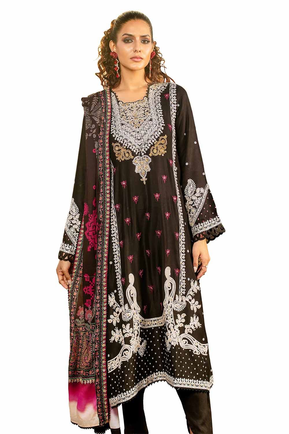 Gul Ahmed | Winter Collection 24 | Cotail Suit with Printed Twill Cotton Linen Dupatta CV-32010 by Gul Ahmed - Designer Dress - Type: Ladies Clothes - Available at Libayah - 100% Original